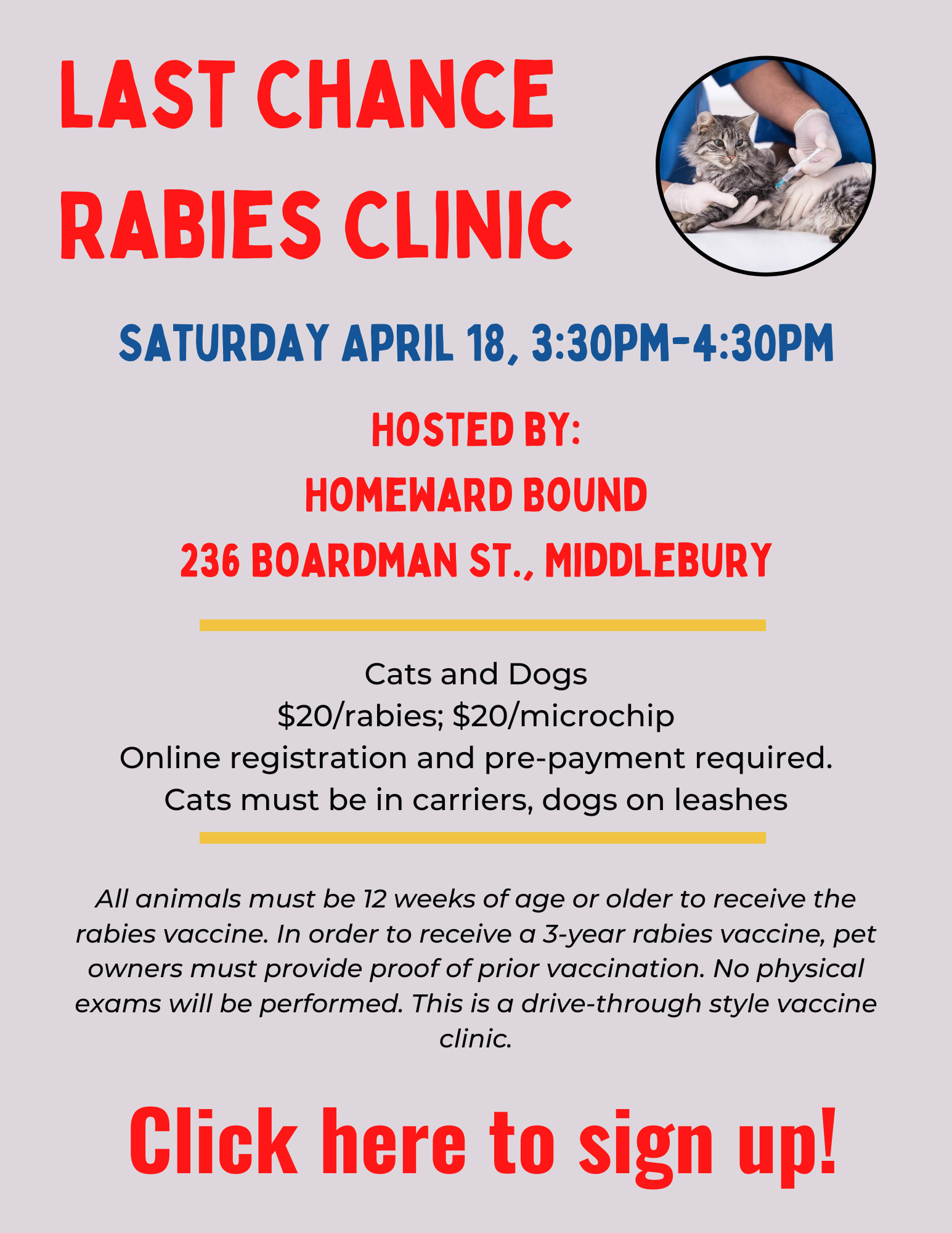 Last chance rabies clinic